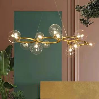 Постмодернистская золотая люстра освещение Простота LED G9 Современная круглая люстра Для ресторанов Магазинов роскошный декор свет