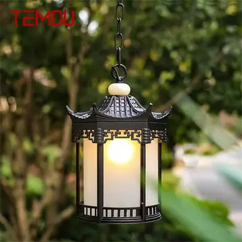 Классический подвесной светильник TEMOU, уличная светодиодная лампа в стиле ретро, водонепроницаемая для украшения домашнего коридора