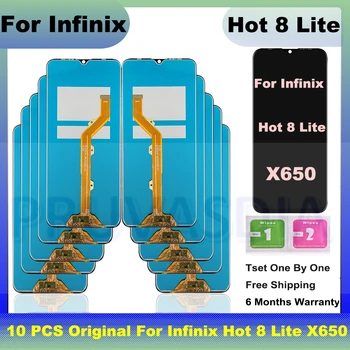 Оптовая продажа 10 шт./лот Оригинал Для Infinix Hot 8 ЖК-дисплей С Сенсорным Экраном Digitizer Replacemen Для X650 X650C X650B X650D