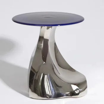 Диван из стекловолокна и мрамора и чайный столик в гостиной, Угловой столик в форме приставного столика, журнальный столик для гостиной