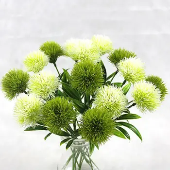 Имитация одуванчика, имитация декора для вечеринки, Зеленый пластиковый искусственный цветок для дома