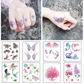 Красочная водонепроницаемая временная татуировка Наклейка 3D Тема бабочки Поддельная татуировка для женского тела Ноги руки Арт