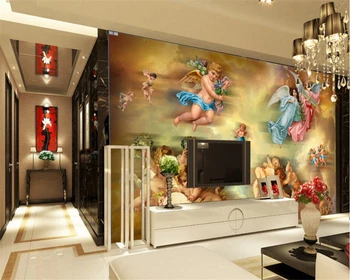 Beibehang фотообои ангел картина маслом фреска прихожая спальня гостиная ТВ настенная роспись фотообои для стен 3 d