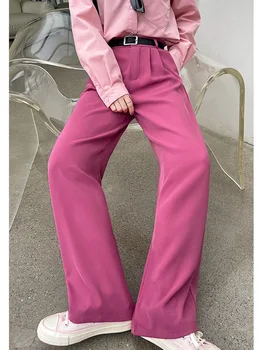2023 Новые женские брюки, весна-лето, с высокой талией, с длинными широкими штанинами, женские повседневные женские длинные брюки, Брюки