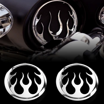 Передние Хромированные Акценты Динамиков Flame Подходят Для моделей Harley 2014-2016 Touring Trike FLH / T FLHX