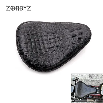ZORBYZ, 1 шт., мотоциклетное сиденье Solo Drive в стиле черного крокодила из искусственной кожи для Harley Chopper Bobber Custom SX650
