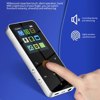 Музыкальный плеер MP4 Mp3 4K с металлическим покрытием, карта поддержки Bluetooth 5.0, Встроенный динамик, FM-радио, будильник, электронная книга.