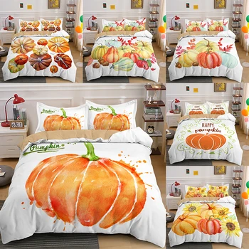 Комплект постельного белья в стиле Хэллоуина, Стеганое одеяло, Тыквенное Одеяло, Покрывало с наволочками