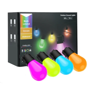Приложение Bluetooth Multicolor Ball Лампа Накаливания Садовый Декор Рассеянный Свет ABS С американской Вилкой