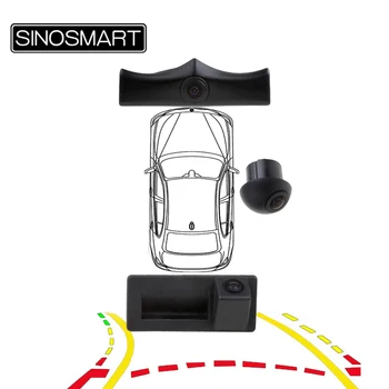SINOSMART CanBus Реверсивная Парковка Динамическая Траектория Передних И Задних Мультикамер для Octavia Tiguan Golf Bora POLO Q5 A4 Q3 A5