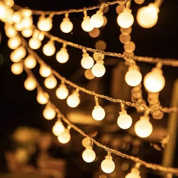 10-метровый шар, светодиодная гирлянда, Уличный шар, цепочка, Гирлянда, лампа, Сказочный свет, вечеринка, Свадьба, Сад, Рождественское украшение