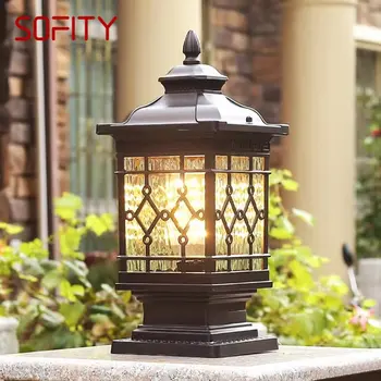 Классическая уличная лампа SOFITY Простая электрическая светодиодная лампа на столбе, водонепроницаемая для внутреннего двора виллы, ретро-ландшафта сада