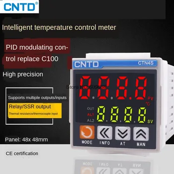 CNTD Регулятор температуры Термостат Цифровой дисплей Интеллектуальный измеритель 220 В Верхний и нижний предел C100 Полностью автоматический 48 мм