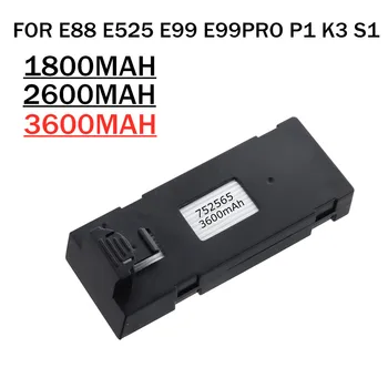 Для E88 3,7 В 3600/2600/1800 мАч Радиоуправляемый Дрон Li-po Батарея Сменный Аккумулятор для E88 E88PRO MAX E525 E99 E99PRO P1 P5PRO K3 S1 P8