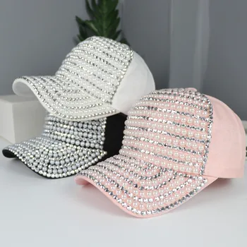Женская Корейская летняя кепка с блестящими бриллиантами 2022 года, универсальная модная дышащая солнцезащитная бейсболка, мода