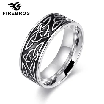 FIREBROS 2023 Новое кольцо Triquetra Trinity с Кельтским узлом, винтажные кольца в стиле панк из нержавеющей стали, ювелирные изделия для мужчин и женщин, прямая поставка