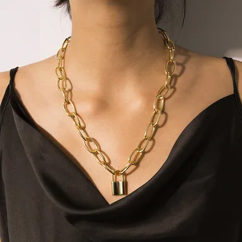 Звено ожерелья мода сердце Цепь Колье Ожерелье Для Женщин Шарм панк Мощные Ожерелья Вечерние Ювелирные Изделия