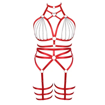 Женская Мода Body Cage Связывание Обвязка Для Тела Комплект Сексуального Нижнего Белья Аксессуары Подвязки Ремень Ремни Готические Подтяжки Нижнее Белье