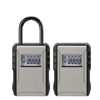 Органайзер для хранения ключей Секретный ящик с 4-значной комбинацией паролей Кодовый замок домашнего сейфа для настенного крепления