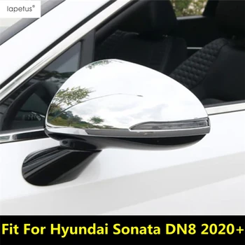 Крышка Зеркала заднего Вида Чехол Защитная Накладка Для Hyundai Sonata DN8 2020 - 2023 Карбоновое Волокно/ABS Хромированные Внешние Аксессуары