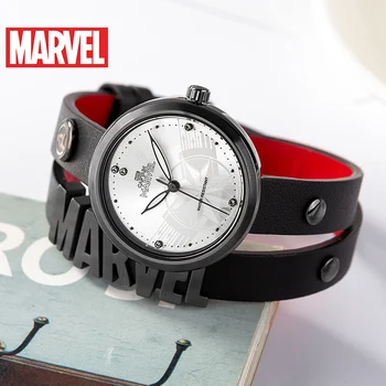 Официальные женские часы Disney Marvel Avengers с тонким браслетом и водонепроницаемым кожаным ремешком, кварцевые часы m-9085 Relogio Masculino new