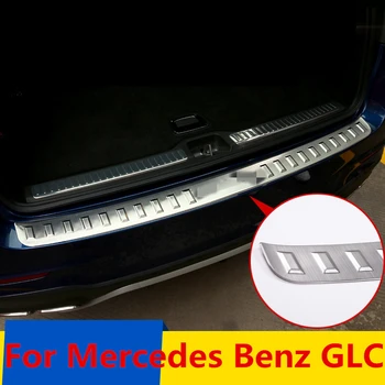 накладка на наружный задний бампер багажника из нержавеющей стали, Порог, Автоаксессуары из нержавеющей стали для Mercedes Benz GLC