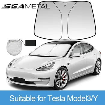 Солнцезащитный козырек на Лобовое стекло SEAMETAL для Tesla Model 3/Y/S/X Солнцезащитный Козырек на Переднее стекло Солнцезащитный Козырек Универсальный для Tesla