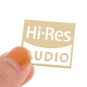 5шт высококачественных металлических наклеек Hi-res AUDIO Gold Standard, сертифицированных по качеству звука, Металлические наклейки для наушников