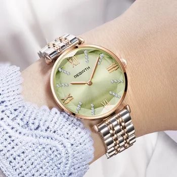 Женские часы-браслет с зеленым бриллиантом, G & D, лидирующий бренд, кварцевые Модные наручные часы со стразами, Высококачественные подарочные часы Reloj Mujer