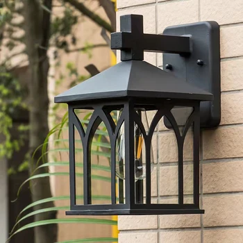 TEMAR Outdoor Black Light, светодиодные ретро настенные бра, классические водонепроницаемые лампы для украшения домашнего балкона