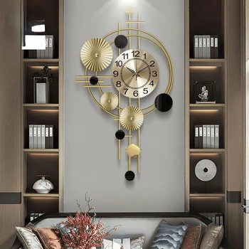 Металлические часы в скандинавском стиле, современный дизайн, настенные часы для гостиной, креативное украшение дома, бесшумные настенные часы, настенные подвесные часы