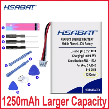HSABAT 0 Цикл 1250 мАч 616-0159 Батарея для iPod 3 3G 3-го Поколения A1040 Высококачественный Аккумулятор Для Замены Мобильного Телефона