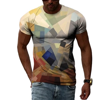 Летние распродажи Классических мужских футболок с 3D-принтом в стиле граффити, Модных Персонализированных Хип-хоп Уличной культуры С круглым вырезом и короткими рукавами