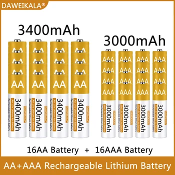 Батарея типа АА/ААА 1,5 В, полимерная литий-ионная аккумуляторная батарея типа АА/ААА для мыши с дистанционным управлением, маленький вентилятор, Электрическая игрушка