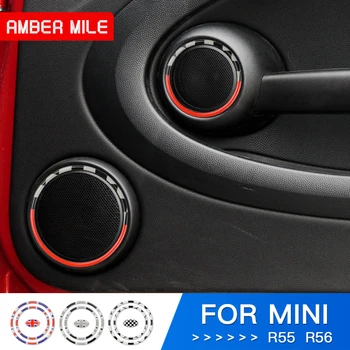AMBERMILE для Mini Cooper R56 Аксессуары Mini One R56 Наклейка для Mini R55 Mini Cooper R55 Clubman Дверные Аудио Наклейки Для Динамиков
