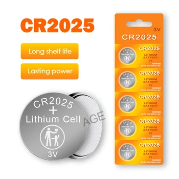 15ШТ CR2025 Литиевая кнопочная батарея-3 В для часов, игрушек, калькулятора, автомобильного пульта дистанционного управления и многого другого
