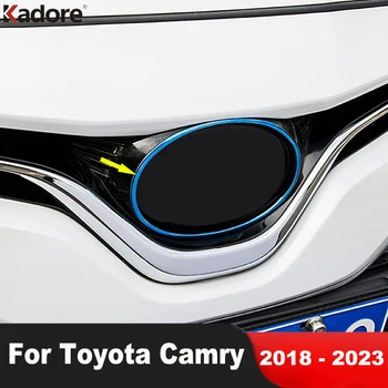 Для Toyota Camry 2018-2020 2021 2022 2023 Передняя Рамка Логотипа Автомобиля Из Нержавеющей Стали, Кольцо, Накладка, Молдинг, Гарнир, Внешние Аксессуары
