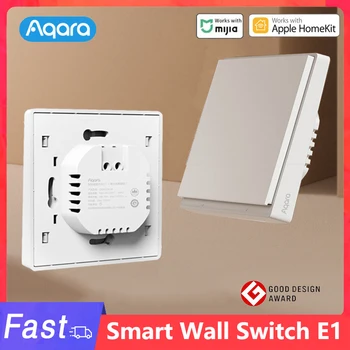 Новый Умный Настенный Выключатель Aqara E1 ZigBee 3.0 Smart Home Беспроводной Ключевой Выключатель Света Противопожарный Провод Без Нейтрали Для Mi Home homekit