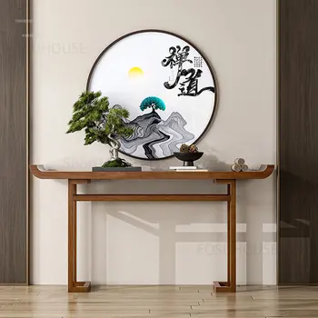 Новые китайские Консольные столы из массива дерева, стол у стены, Художественный Узкий столик, диван для гостиной, приставной столик, шкаф для веранды