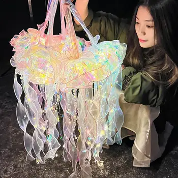 Креативное искусственное светящееся украшение в форме медузы, украшение атмосферы, украшение воздуха, Подвесное прикроватное Люминесцентное устройство M4R9