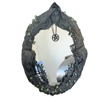 Настенное Зеркало Triple Moon Goddess Trinity Настенное Зеркало с Пятиконечным Ретро-Подвесным Зеркалом