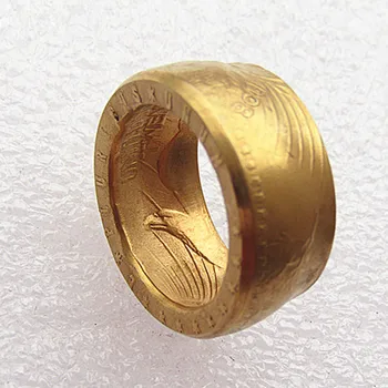 Монета 20 $, позолоченное кольцо ручной работы из США, Размеры 7-14