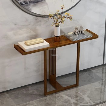 Простые консольные столы из массива дерева, Новая мебель для дома в китайском стиле, Входная консоль, Современная стойка для гостиной, Узкие столы