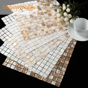 Мозаичная плитка из натурального ракушечника 30x30 СМ, листовые перламутровые обои, плитка для внутренней отделки ванной комнаты, настенная плитка для кухни