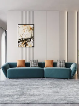 Роскошный, современный и простой комбинированный диван в скандинавском итальянском стиле в гостиной