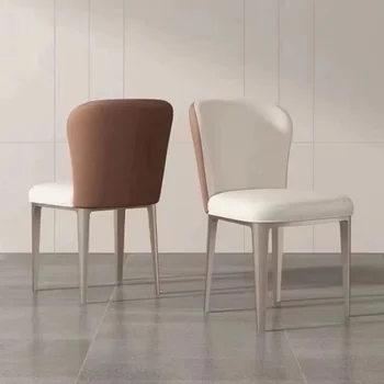 Роскошный обеденный стул современная простая квартира, ресторан Nordic, обеденный стул для отдыха, домашний высококачественный стул Baylor, кожаное кресло