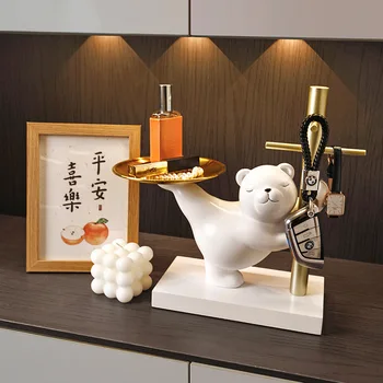 Креативное украшение для хранения ключей в виде медведя, Шкаф для обуви, украшение гостиной