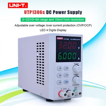 UNI-T UTP1306S Высокоточный Регулируемый Мини-Источник Питания 0-32V 0-6A Переключение Для Источника Питания Постоянного Тока 4-Значный Светодиодный Дисплей AC 220V 50Hz