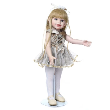 Распродажа NPK 45CM American Bebes Reborn Girl Dolls de Silicone с виниловым корпусом, водонепроницаемые очаровательные куклы-игрушки для девочек