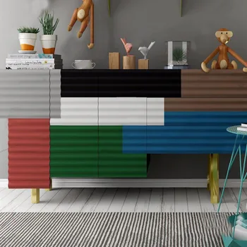 Сервант с разноцветной росписью для фортепиано, чайный шкафчик творческой личности, шкаф для веранды в итальянском стиле.